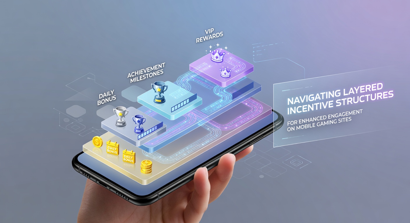 Darstellung geschichteter Anreizsysteme auf einer mobilen Gaming-Oberfläche mit verschiedenen Bonus-Stufen und Belohnungswegen