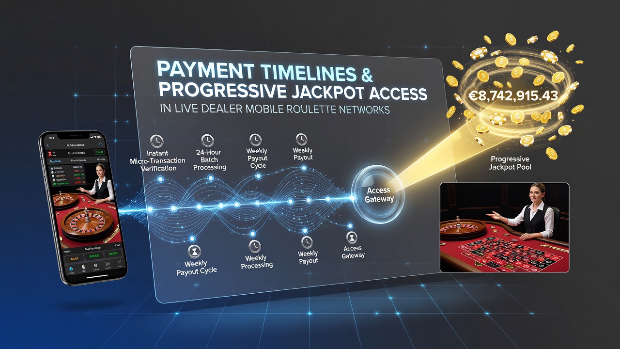 Mobile Roulette-Schnittstelle mit Zahlungs- und Jackpot-Anzeige